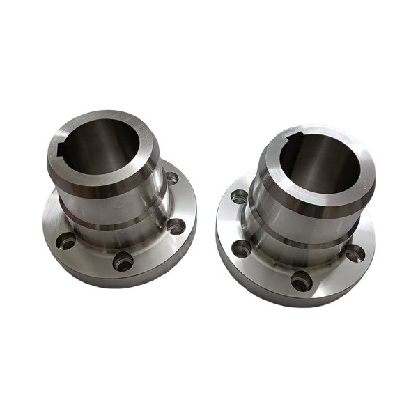 CNC turned stainless steel AISI 316L flanged bushing